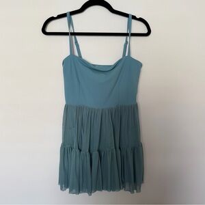 NWOT blogilates teal athletic romper dress